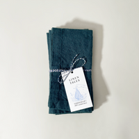 Linen Tales Set of 2 Stone-Washed Linen Napkins Deep Water