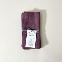 Linen Tales Set of 2 Stone-Washed Linen Napkins Montana Grape