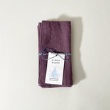 Linen Tales Set of 2 Stone-Washed Linen Napkins Montana Grape
