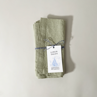 Linen Tales Set of 2 Stone-Washed Linen Napkins Sage