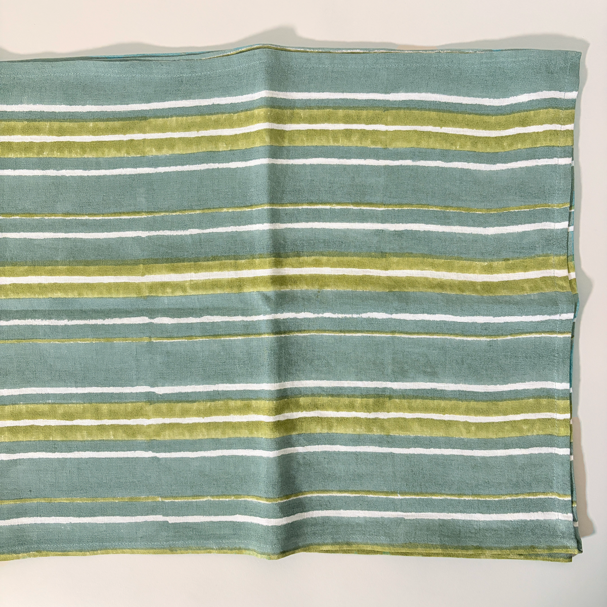 Block Print Striped Table Linen Runner