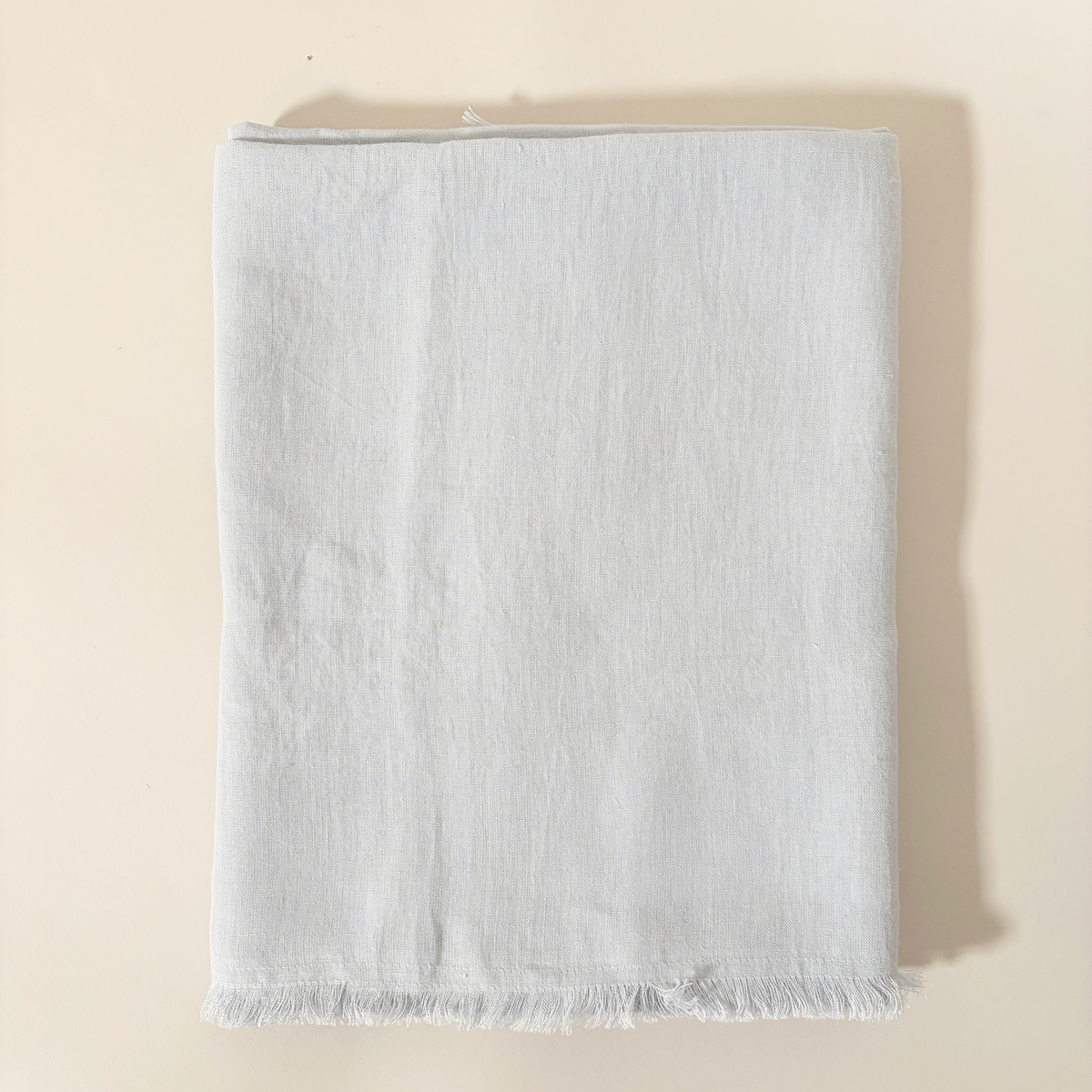 Fringe Edge Linen Tablecloth, Sky