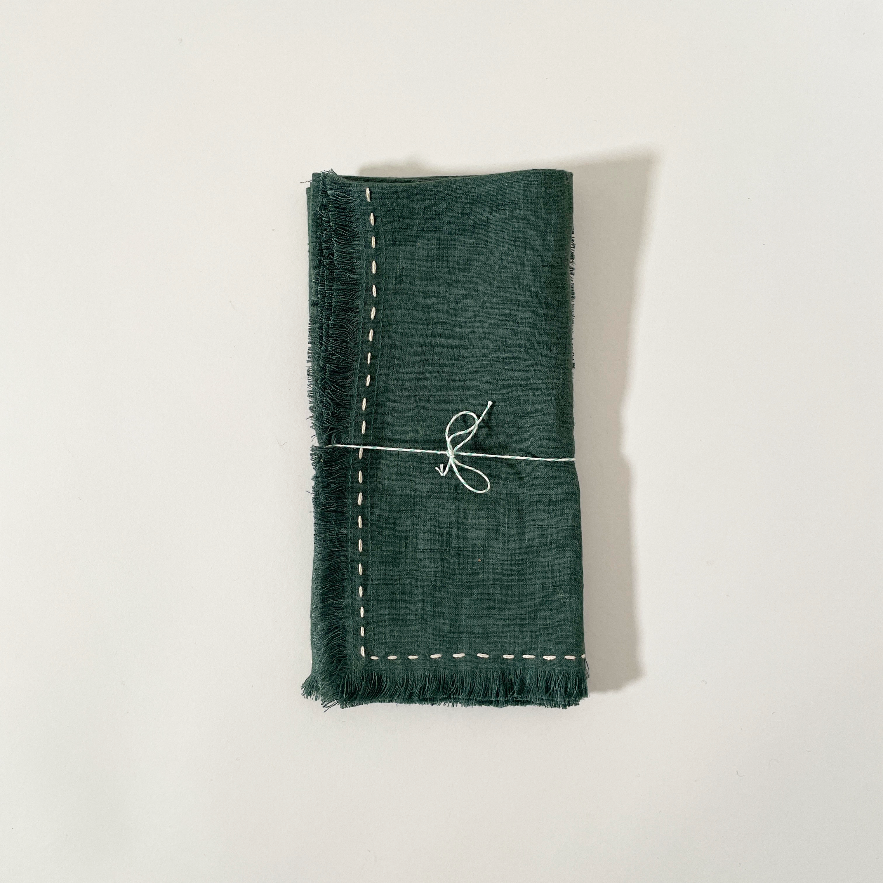 Stitch-Edge Linen Napkins, Set of 2