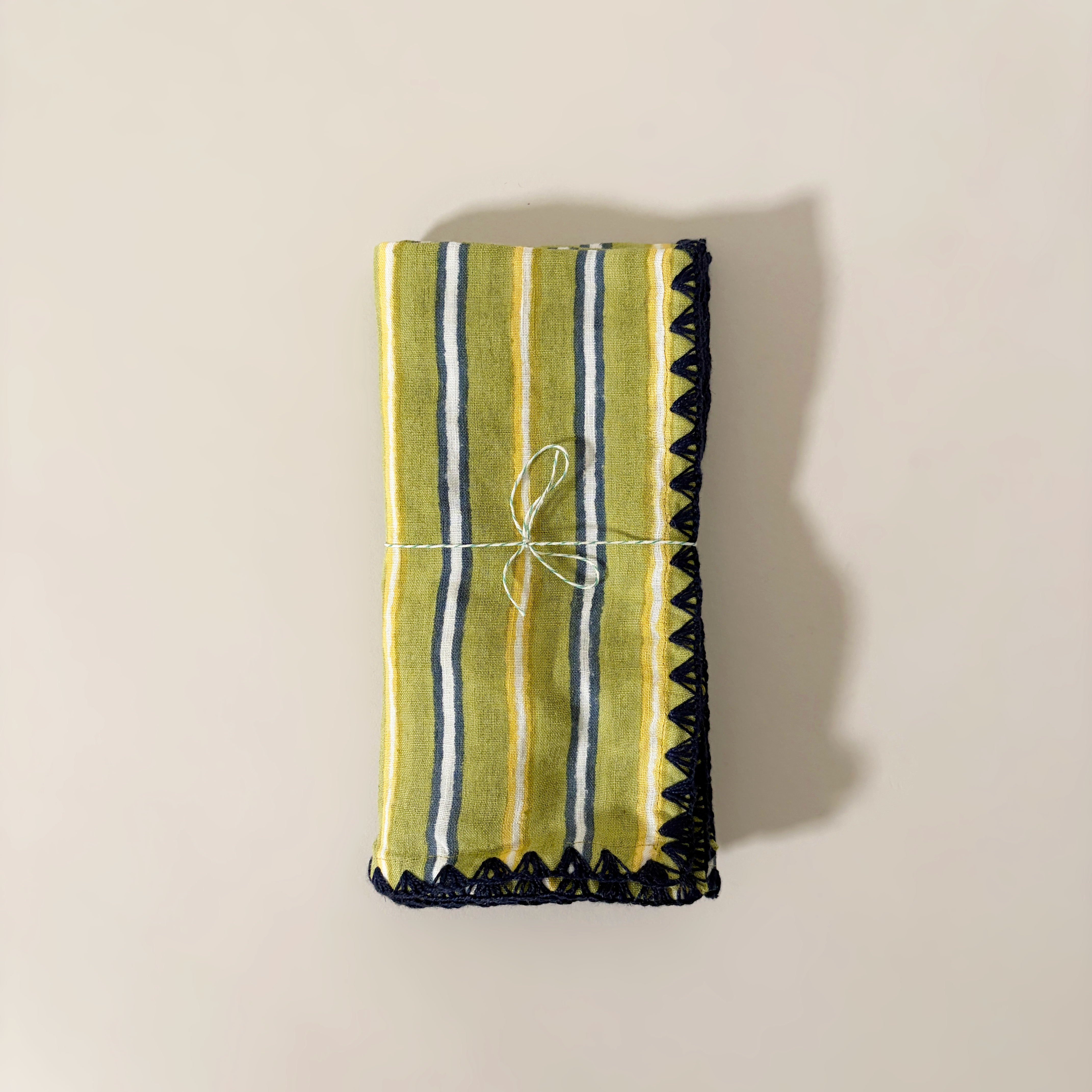 Striped Block Printed Napkins, Set of 2