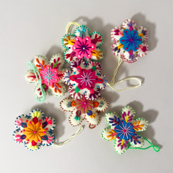 Felted Snowflake Ornament