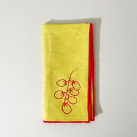 MÆGEN Embroidered Linen Napkins, Set of 2, Vine Tomatoes