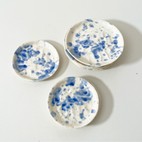 MVP STUDIO Ink Spot Dishes, Cobalt Blue Splatter