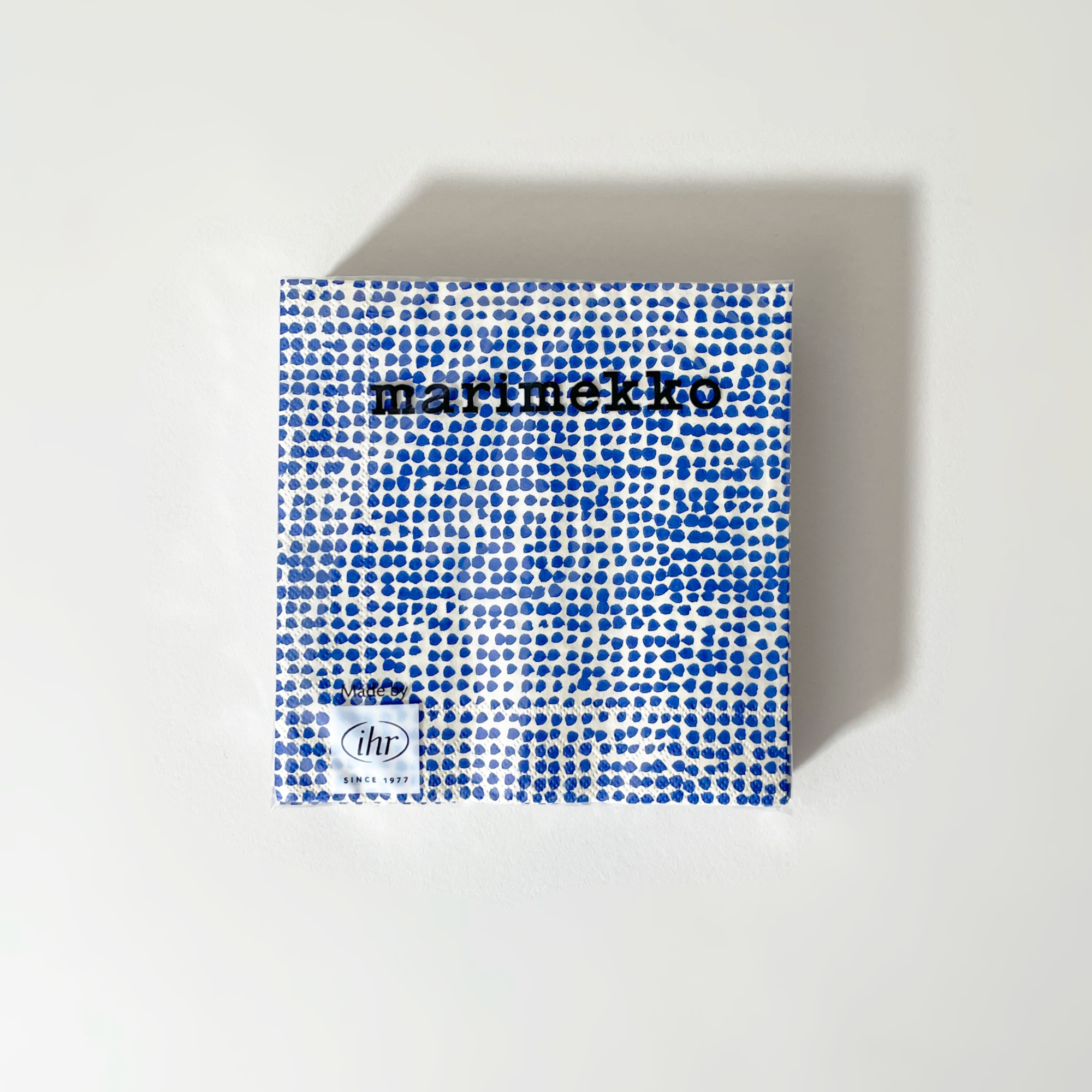 Marimekko Blue Dot Paper Cocktail Napkins, 3-Ply Pack of 20 – 5" x 5"