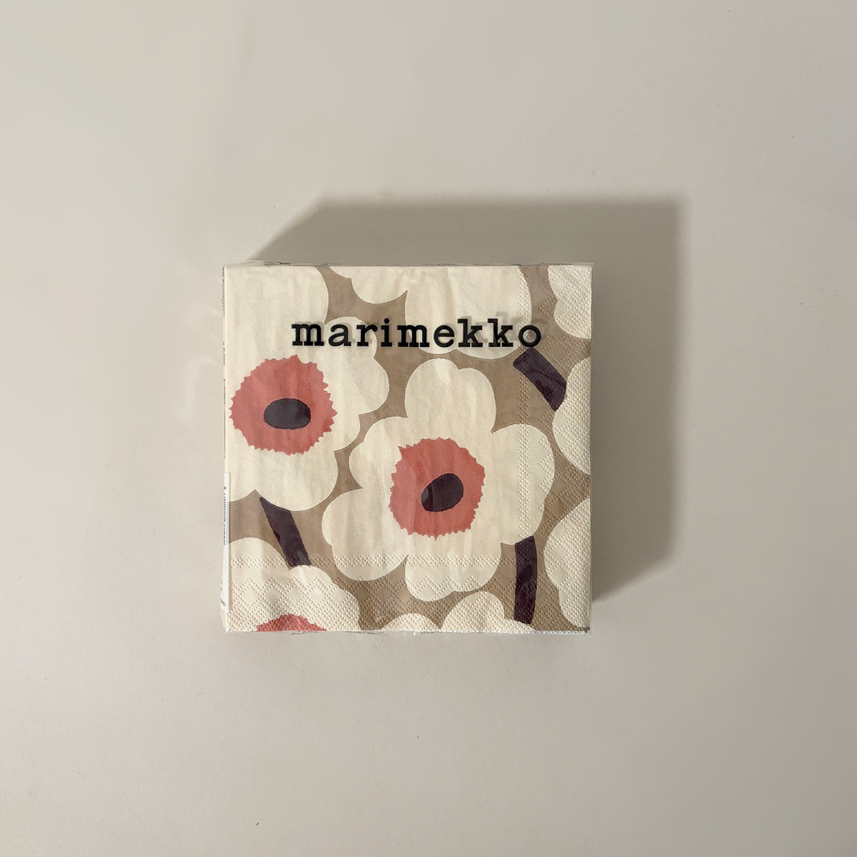 Taupe Floral Paper Cocktail Napkins, Pack of 20