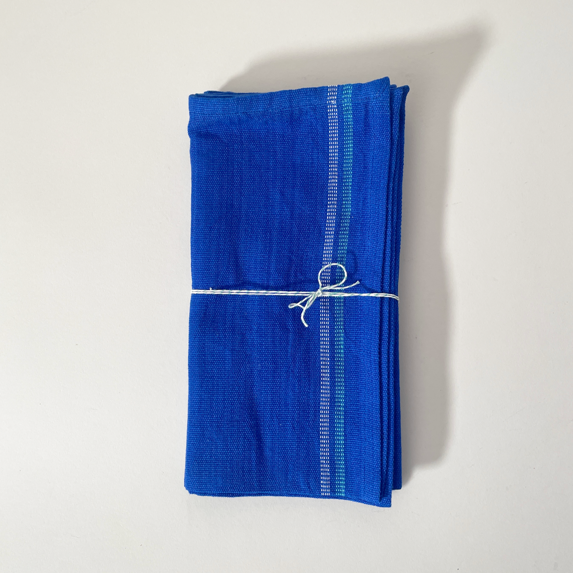Mayamam Weavers Handwoven Cotton Napkins, Set of 2, Cobalt