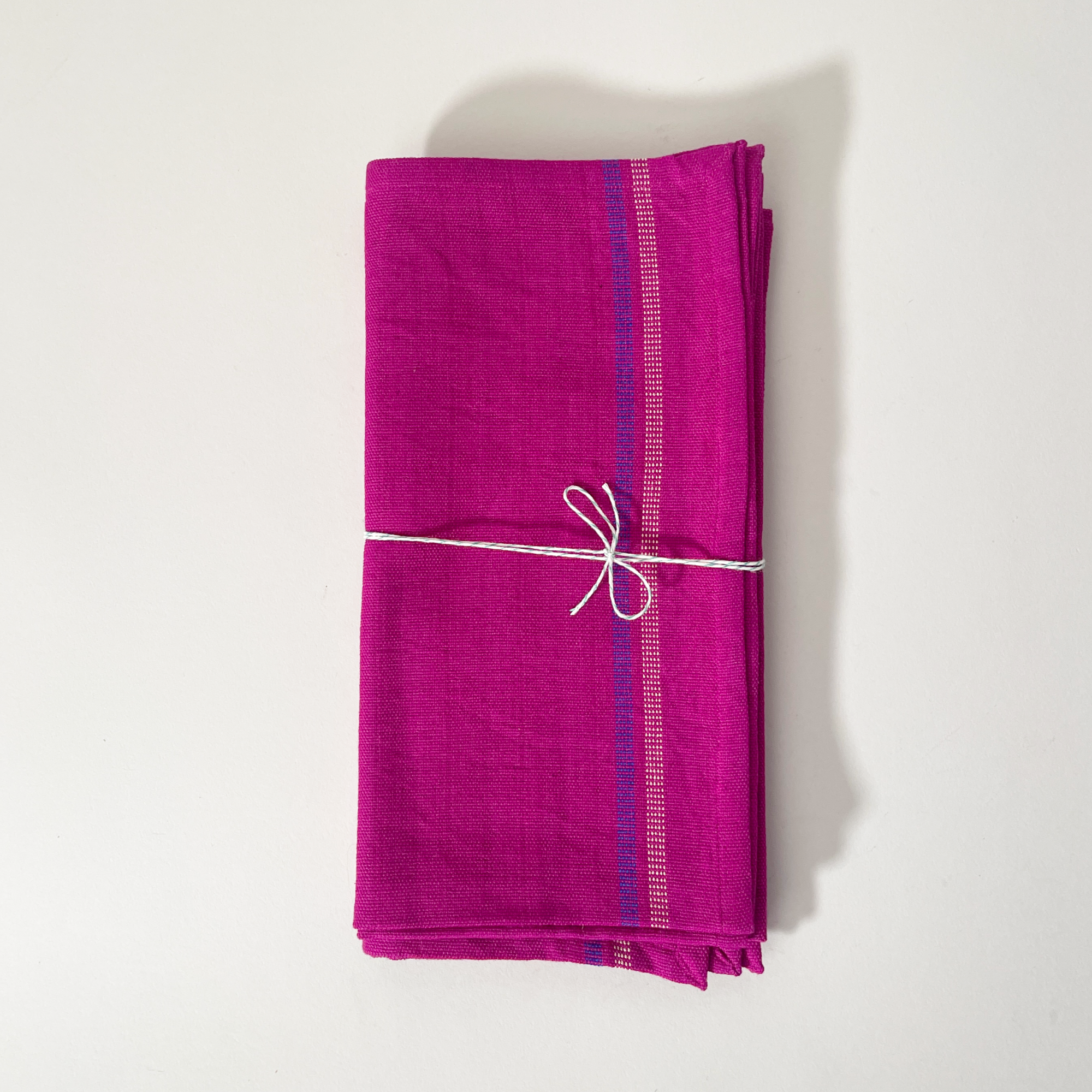 Mayamam Weavers Handwoven Cotton Napkins, Set of 2, Magenta