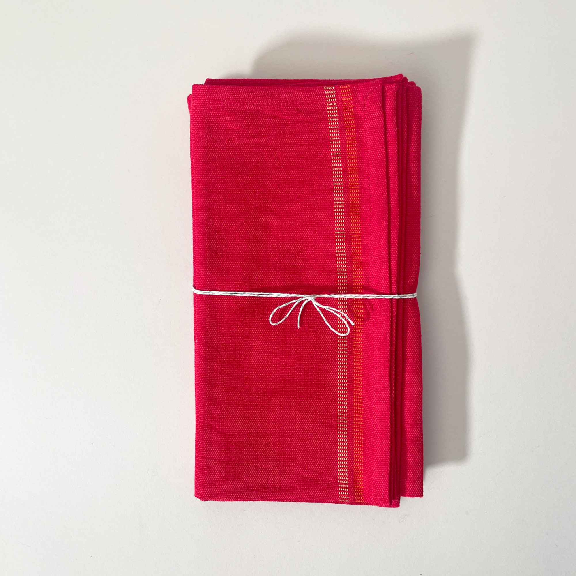 Mayamam Weavers Handwoven Cotton Napkins, Set of 2, Red