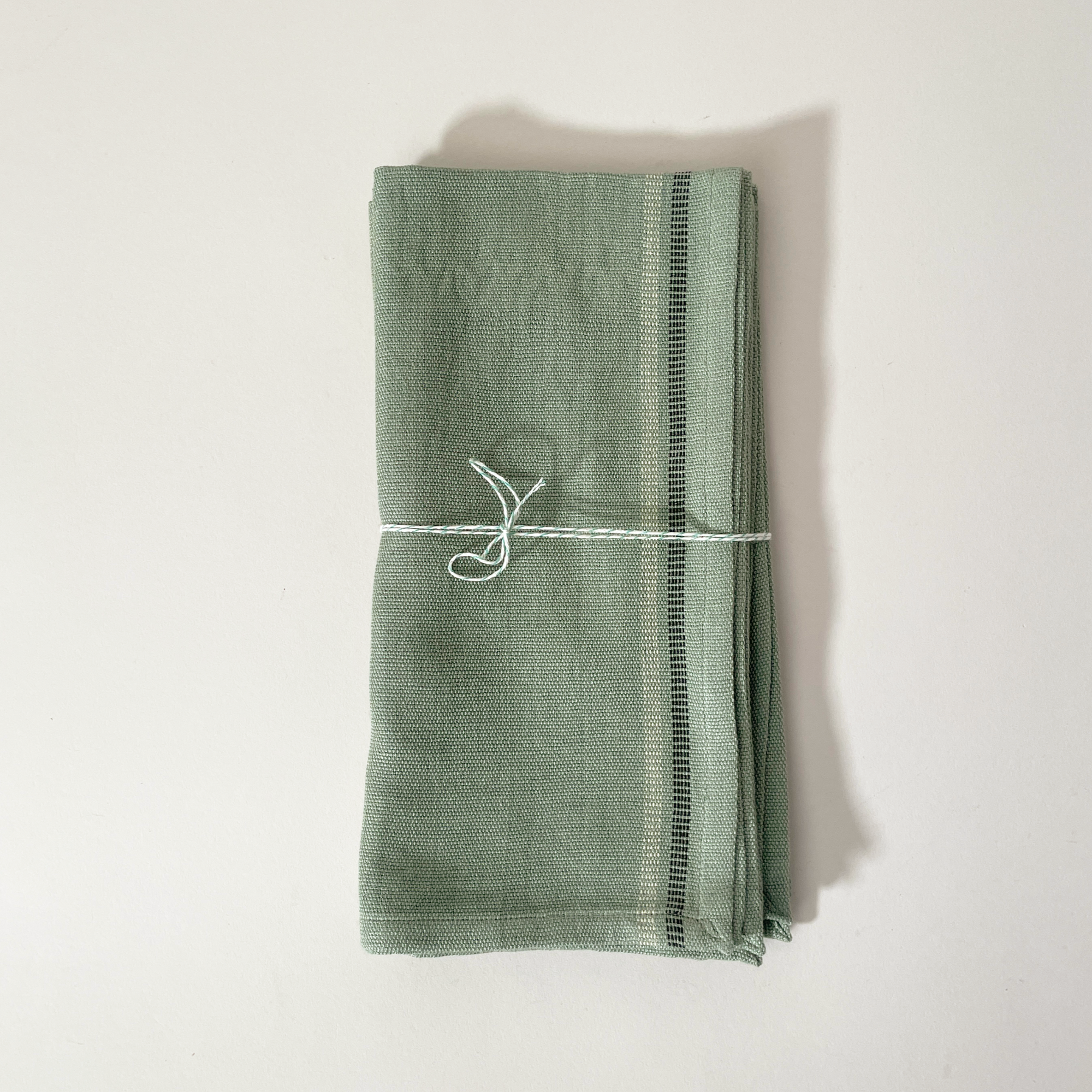 Mayamam Weavers Handwoven Cotton Napkins, Set of 2, Sage