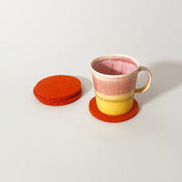 Metz Textil & Design Wool Felt Round Coasters with Mug
