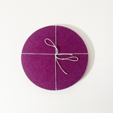 Metz Textil & Design Wool Felt Round Trivets, Eggplant