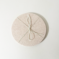 Metz Textil & Design Wool Felt Round Trivets, Pebble