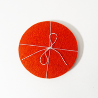 Metz Textil & Design Wool Felt Round Trivets, Rust