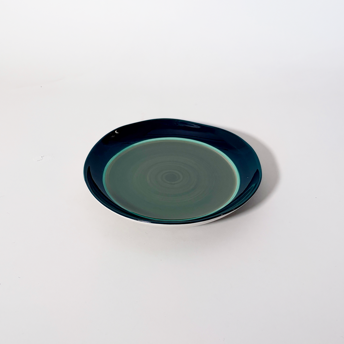 Small Concentric Glazed Ceramic Serving Plates
