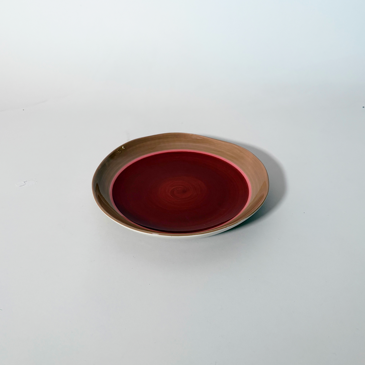 Small Concentric Glazed Ceramic Serving Plates