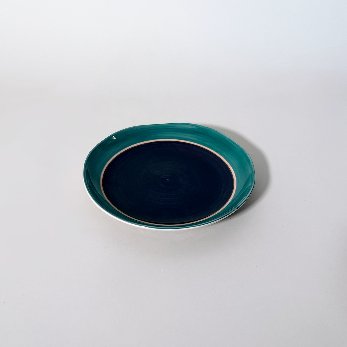 Small Concentric Glazed Ceramic Serving Plates