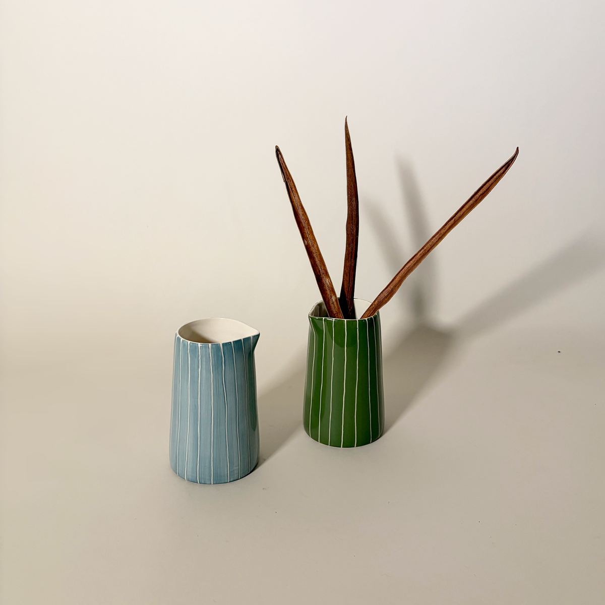 Striped Ceramic Pitchers