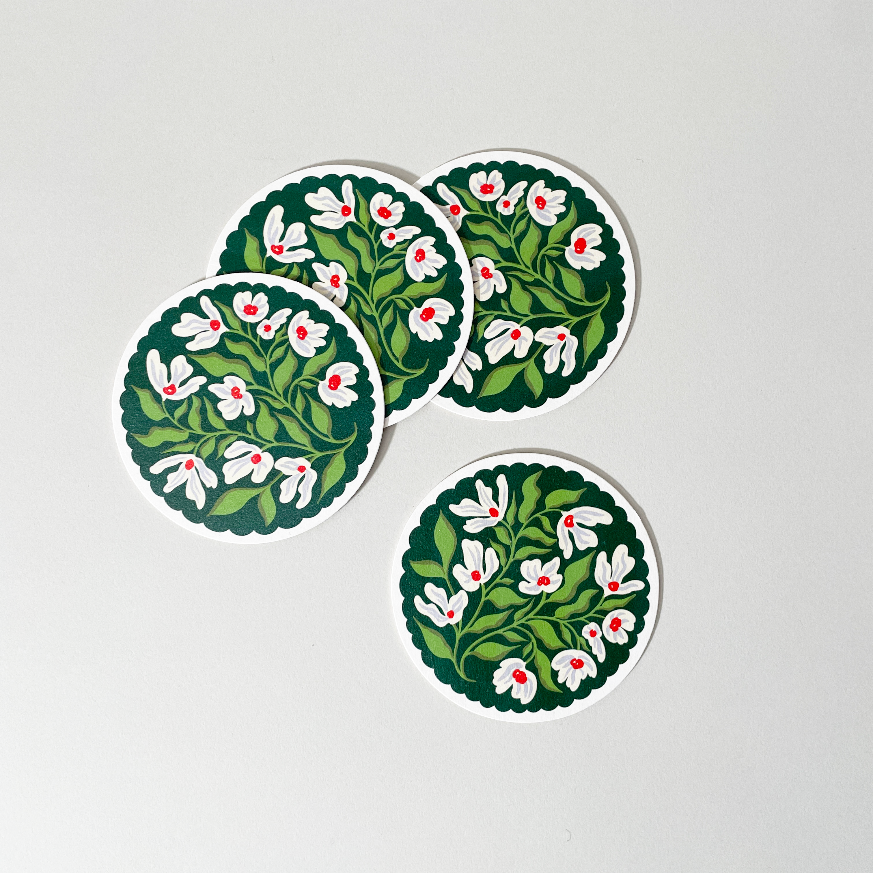 Flora & Fauna Paper Coasters, Set of 4