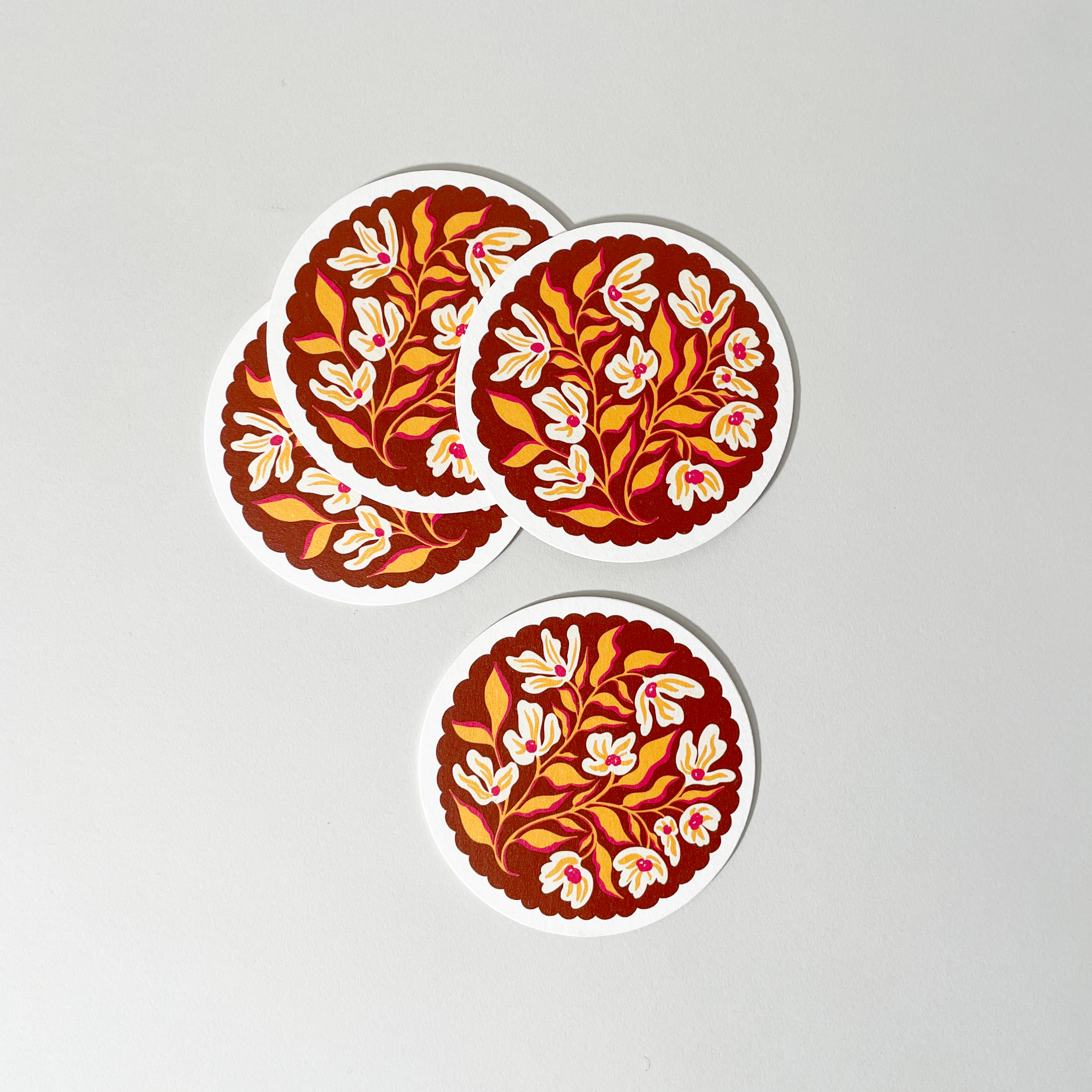 Flora & Fauna Paper Coasters, Set of 4