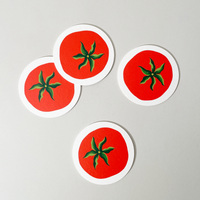 One & Only Paper Tomato Paper Coasters, Set of Four
