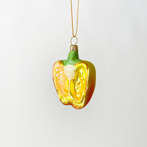 Yellow Bell Pepper Blown Glass Ornament