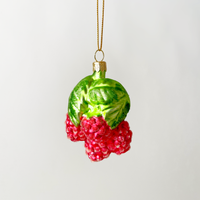 Cluster of Raspberries Blown Glass Ornament