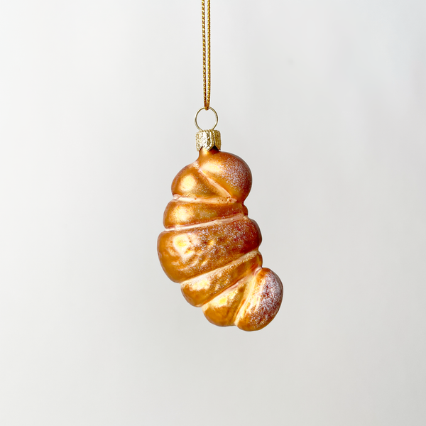 Croissant Blown Glass Ornament