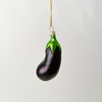 Eggplant Blown Glass Ornament