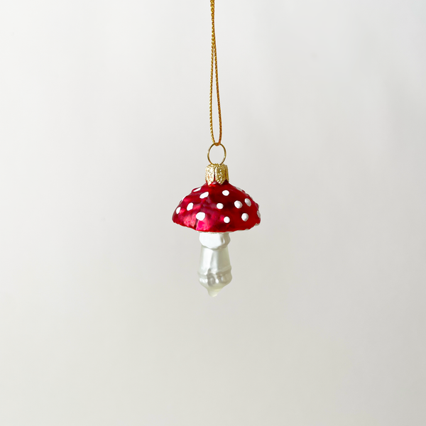 Toadstool Blown Glass Ornament