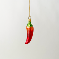 Red Jalapeno Pepper Blown Glass Ornament