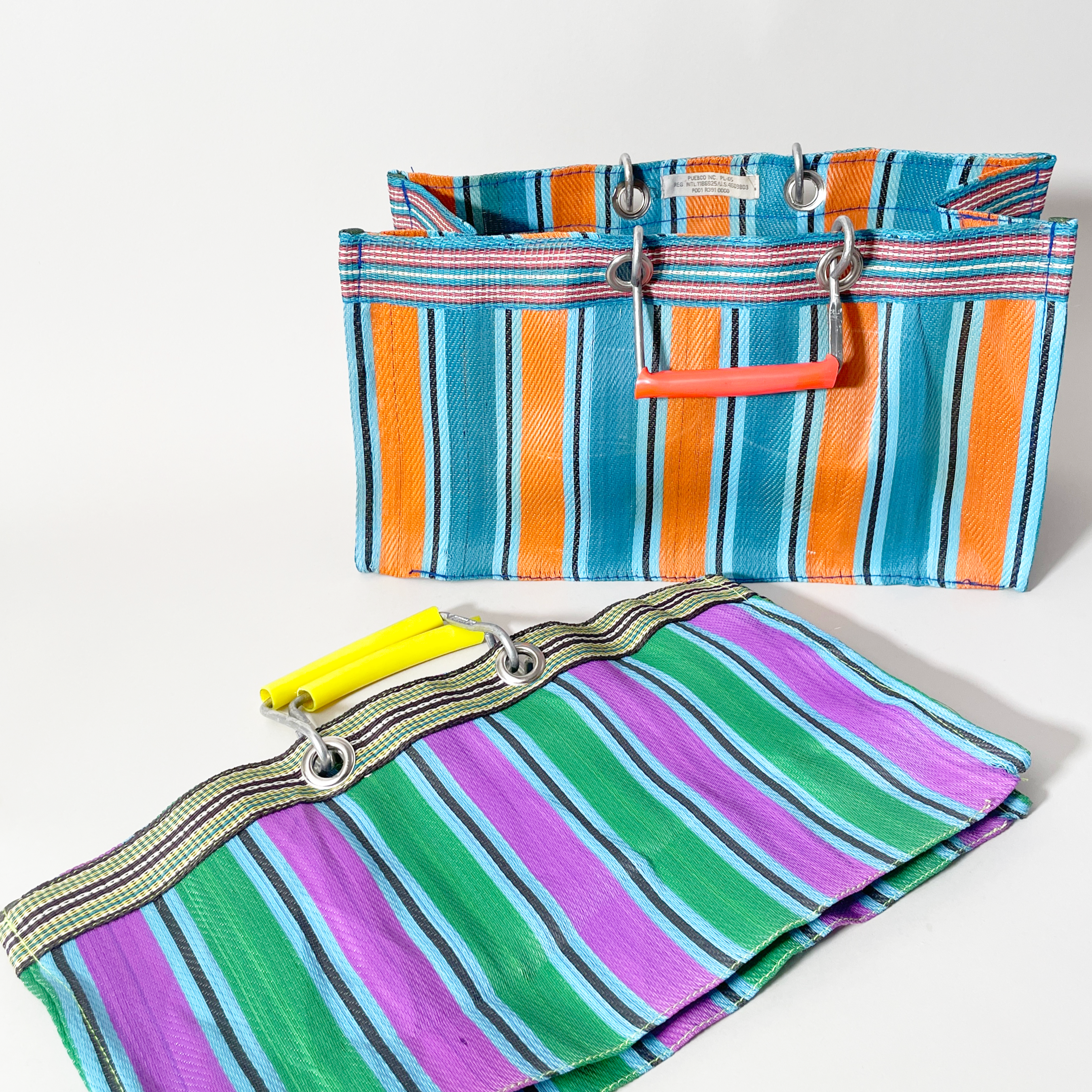 Puebco Striped Recycled Plastic Handle Tote – Eco-Friendly & Durable