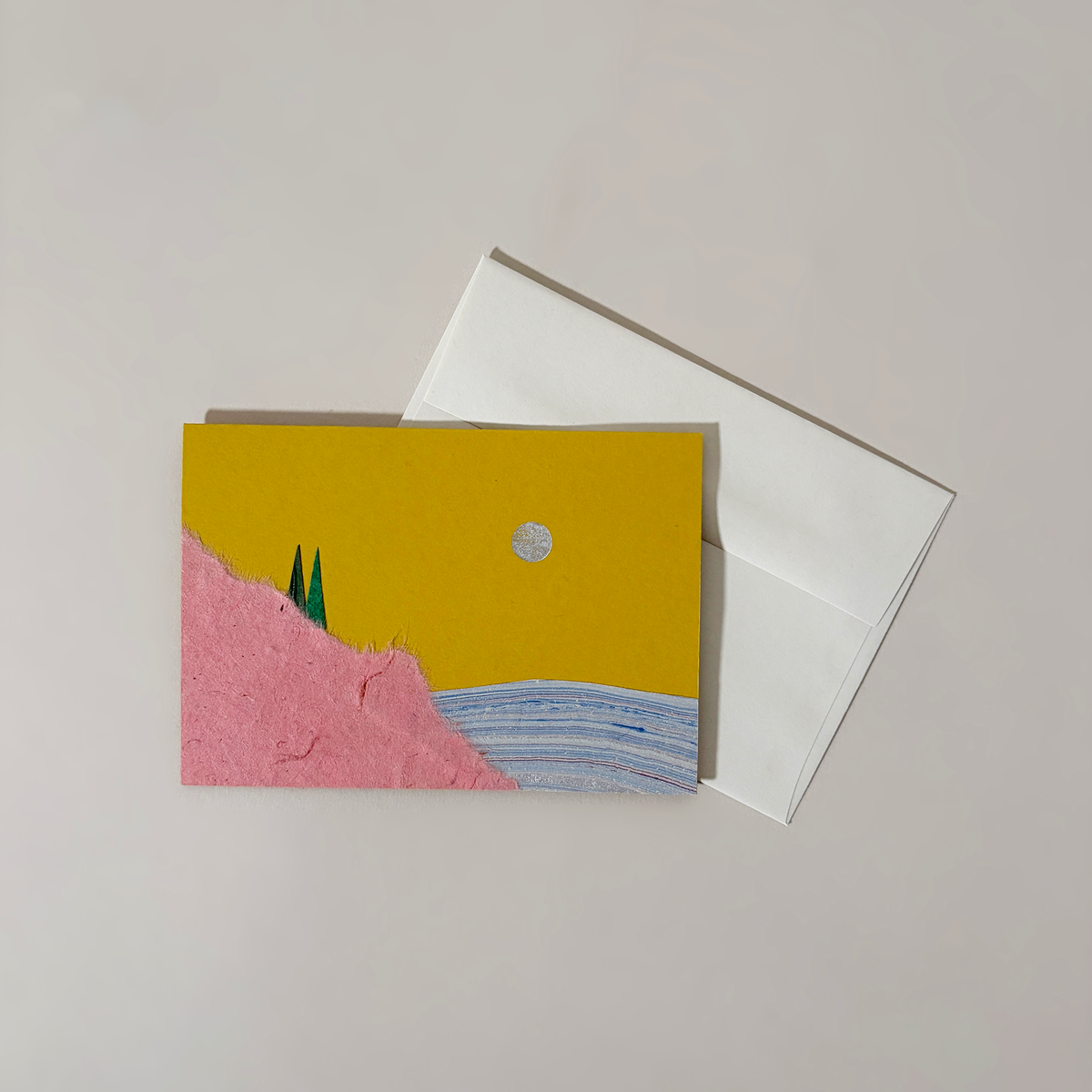 Coastal Rocks Landscape Collage Card