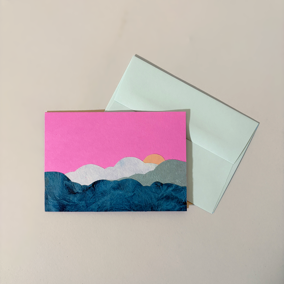 Sunset Landscape Collage Card