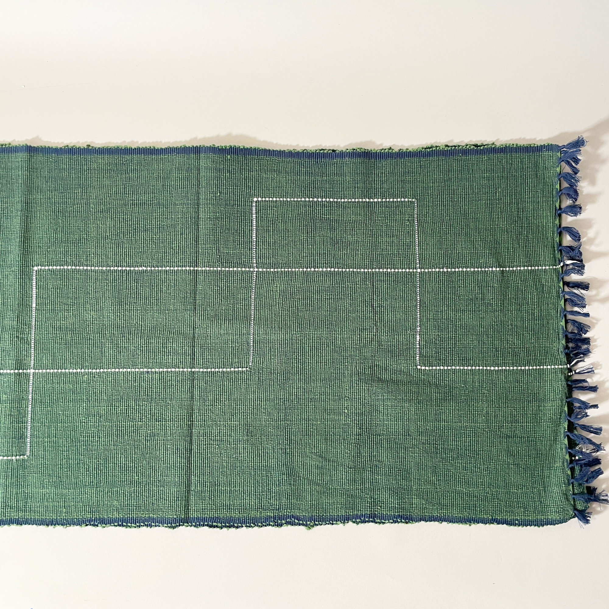 Sabahar Fair Trade Geometric Cotton Table Runner - Handwoven in Ethiopia - Cedar