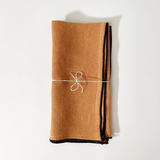 Stitched Border Linen Napkins, Set of 2