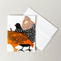 Kinaloon - Screen Printed Hens Card - R&D Goods