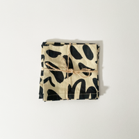 See Design Colorful Cotton Cocktail Napkins Sonnet Black & Khaki