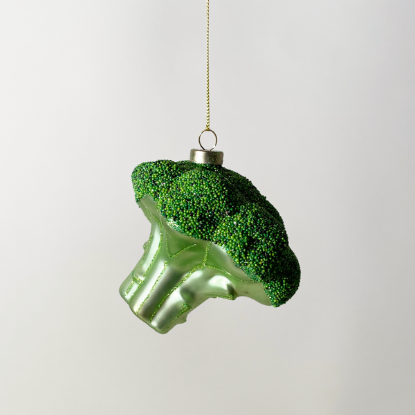 Broccoli Blown Glass Ornament