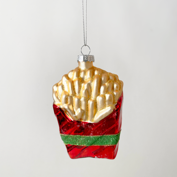 French Fries Blown Glass Ornament