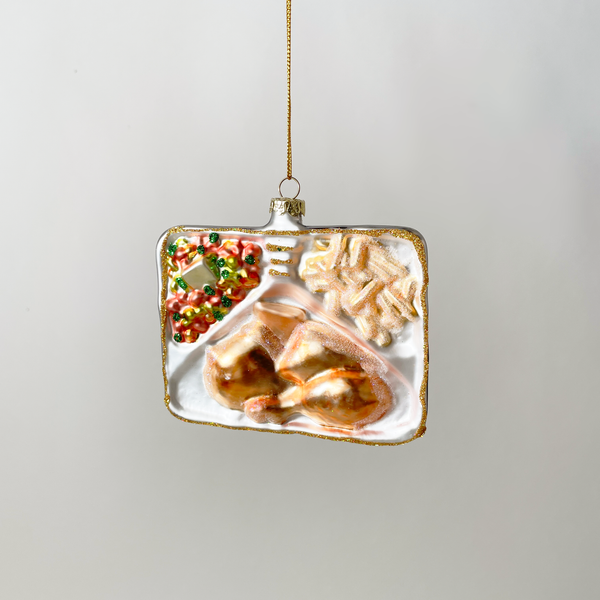 TV Dinner Blown Glass Ornament