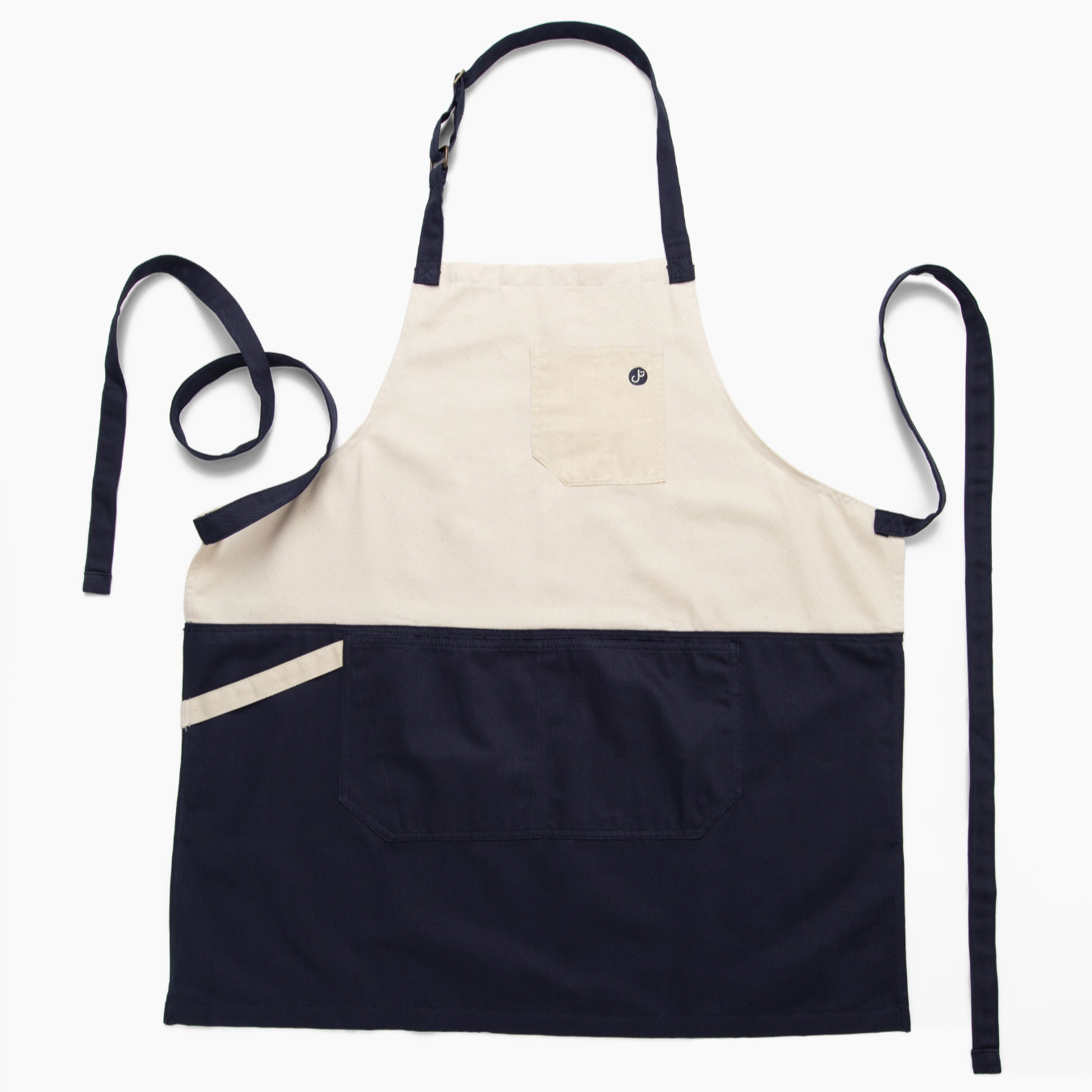 TIL Apron, Navy & Natural – Durable Cotton Twill & Adjustable Straps