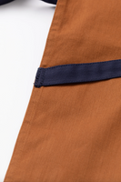 TIL Brown/Garam Apron, Navy Strap Detail