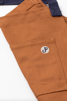 TIL Brown/Garam Apron with Navy Straps, Pocket Detail