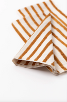 TIL Mustard Block Printed Cotton Napkins, Set of 4, Detail