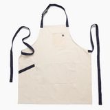 TIL Natural Apron with Navy Straps – Durable Cotton Twill with Navy Straps & Pockets