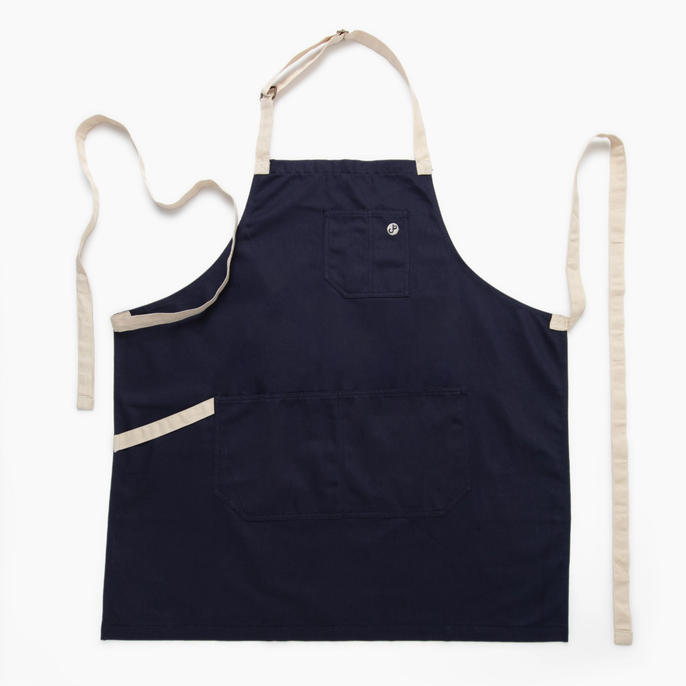 TIL Navy Apron with Natural Straps – Durable, Comfortable Cotton Twill with Adjustable Straps
